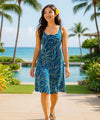 Tropical Paradise Short Hawaiian Dress Navy