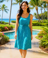 Tropical Paradise Short Hawaiian Dress Slate