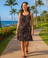 Sleeveless Style Short Rayon Hawaiian Dress Black