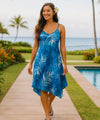 Aloha Palm Short Pull Over Hawaiian Dress Navy