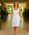 Short Bamboo Rayon Sarong Dress White