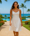Bamboo Short Spaghetti Straps White Dress White