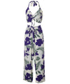 Two-Piece Rap Around Set Halter Adjustable Top & Wide Leg Pants Two Piece Wrap Around Pants Set