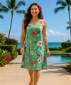 Hibiscus Ladies Rayon Hawaiian Dress Jade