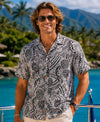 Short Sleeves Tribal Pineapple Charcoal Hawaiian Shirt