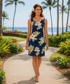 Short Hibiscus Tank Hawaiian Dress Navy