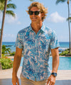 Aloha Palm Wrinkle Free Men's Shirt White