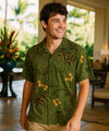 Retro Oasis Rayon Men's Hawaiian Shirt Moss