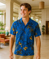 Retro Oasis Rayon Men's Hawaiian Shirt Cool Water
