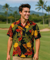 Retro Rayon Pineapples Men's Hawaiian Shirt Midnight