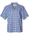 Short Sleeves Women's Palaka Royal Blue Shirt Women Shirts