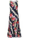 Aholo Maxi Long Navy Dress Hawaiian