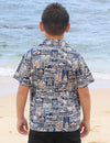 Aiea Tapa Cotton Boys Hawaiian Shirt
