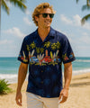 Woody's Long Boards Surfing Aloha Shirt Navy