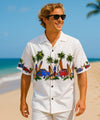 Woody's Long Boards Surfing Aloha Shirt White