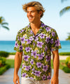 Big Island Men's Aloha Shirt Purple