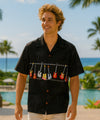 Cool Guitars Short Sleeves Border Aloha Shirt Black