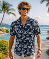 Waikiki Rayon Men's Hawaiian Shirt Black Men's Rayon Shirts