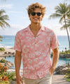 Waikiki Rayon Men's Hawaiian Shirt Pink Men's Rayon Shirts
