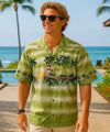 Makapu'u Border Print Men's Aloha Shirt Green