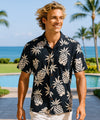 Lanai Cotton Men's Aloha Shirt Black