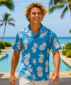Lanai Cotton Men's Aloha Shirt Blue
