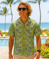 Haulani Poly Cotton Men's Hawaiian Shirt Green