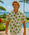 Aloha Palms Men's Cotton Hawiian Shirt Ivory