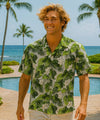 Palms Men's Cotton Hawaiian Shirt Green