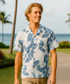 Lanai Adventure Cotton Cool Hawaiian Shirt Ocean Blue