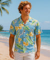 Sky Blue Tuberose Men's Hawaiian Shirt Sky Blue