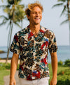 Short Sleeves Ginger Rayon Men's Aloha Shirt Cream