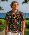 Short Sleeves Hula Girls Men's Aloha Shirt Black