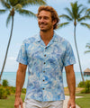 Sky Blue Wailea Resort Rayon Aloha Shirt Sky Blue