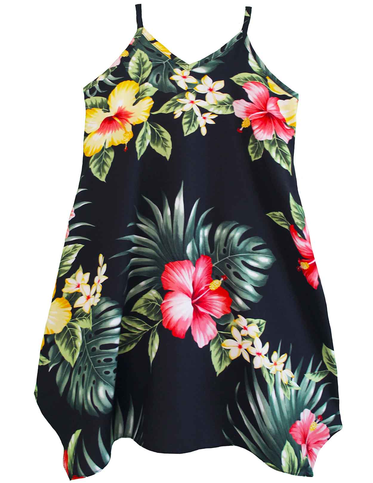 Alohilani V-Neck Girls Dress with Scarf Hem
