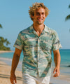 B17 Bomber Men's Rayon Aloha Shirt Green