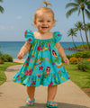 Baby Hula Girl's 2 Piece Capri Set Teal