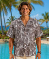 Banana Leaves Rayon Men's Aloha Shirt Choco
