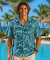 Banana Leaves Rayon Men's Aloha Shirt Green