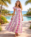 Big Island Long Ruffled Muumuu White Hawaiian Wedding Dress