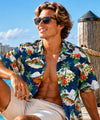 Big Island Volcano Cotton Men's Shirt Navy