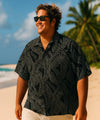 Big Tribal Short Sleeve Aloha Shirt Black 6XL Men's Big Shirts Shaka Time Hawaii