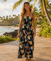 Birds of Paradise Long Tube Top Smock Dress Black One Size Fits Most XS-XL