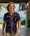 Black Jungle Bird Rayon Magnum PI Aloha Shirts