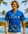 Sea Life Men's Border Aloha Shirt Navy