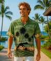 Sunset Beach Men's Hawaiian Border Shirt Green