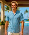 Tribal Island Cotton Men's Aloha Shirt Slate