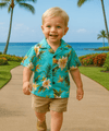 Ceres Boys Rayon Aloha Shirt Green