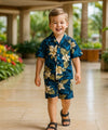 Makani Toddler Boys Hawaiian Shirt Set Navy