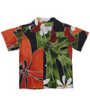 Boys Open Pointed Collar Rayon Aloha Shirt
